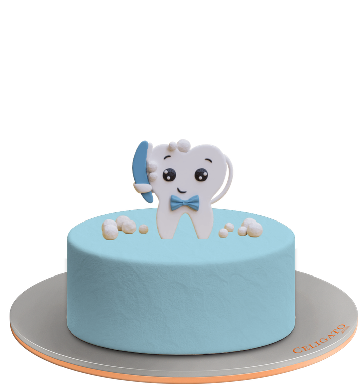 Baby Teeth cake on transparent background