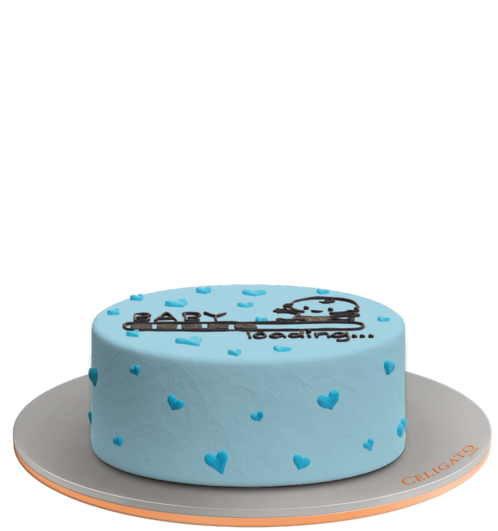 Loading Baby Boy! cake on transparent background