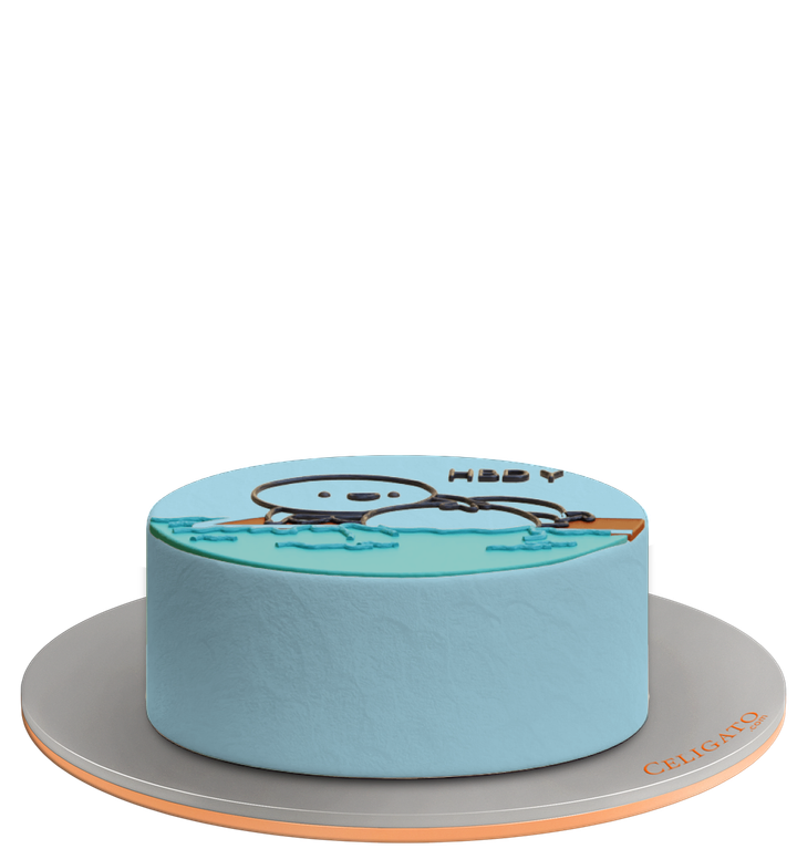 Sinking cake on transparent background