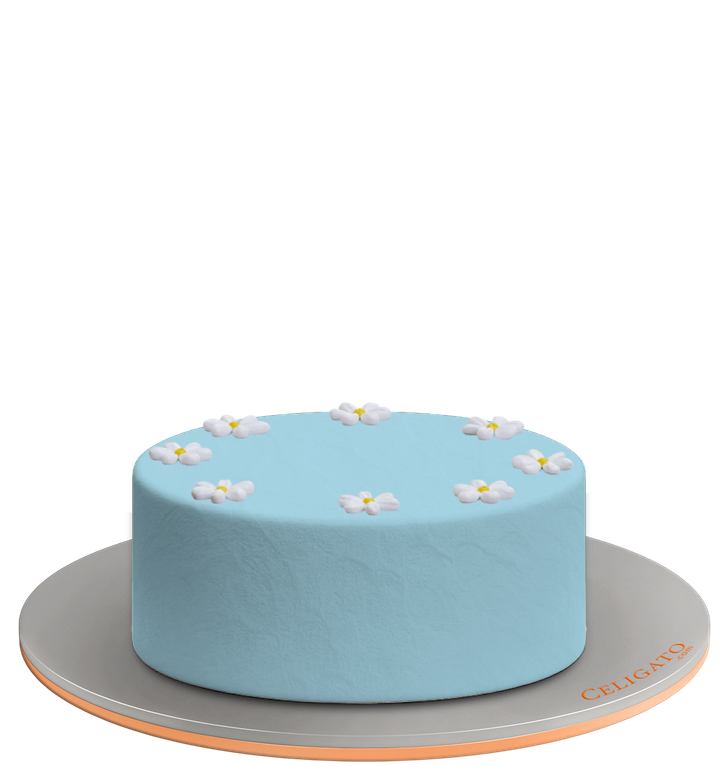 Mini Flowers cake on transparent background