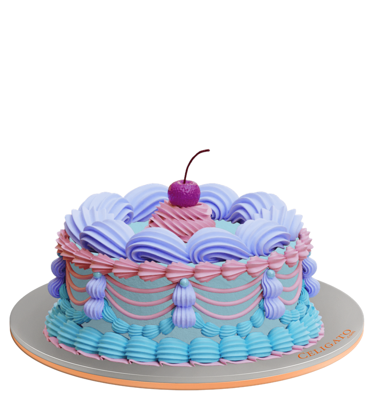 Purple Heart Retro cake