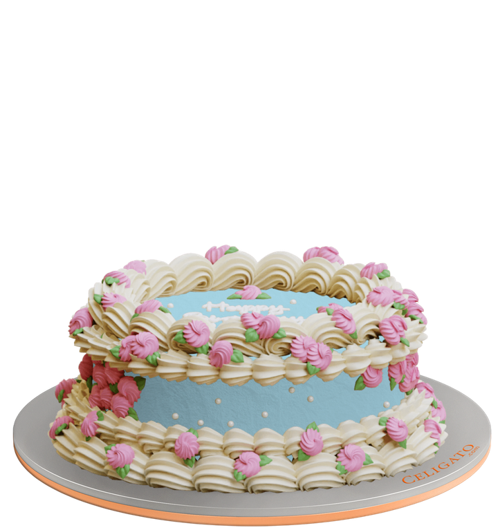 Rosy Retro cake
