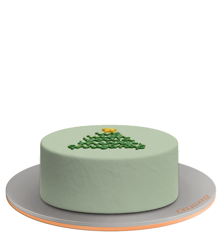 Merry Christmas cake on transparent background