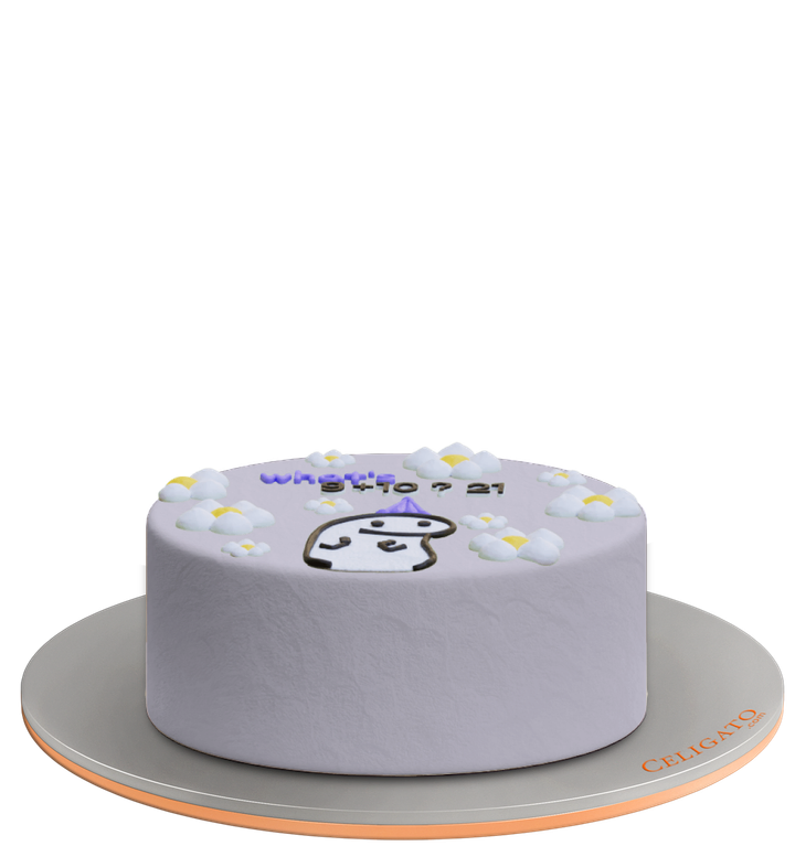 Calculating cake on transparent background