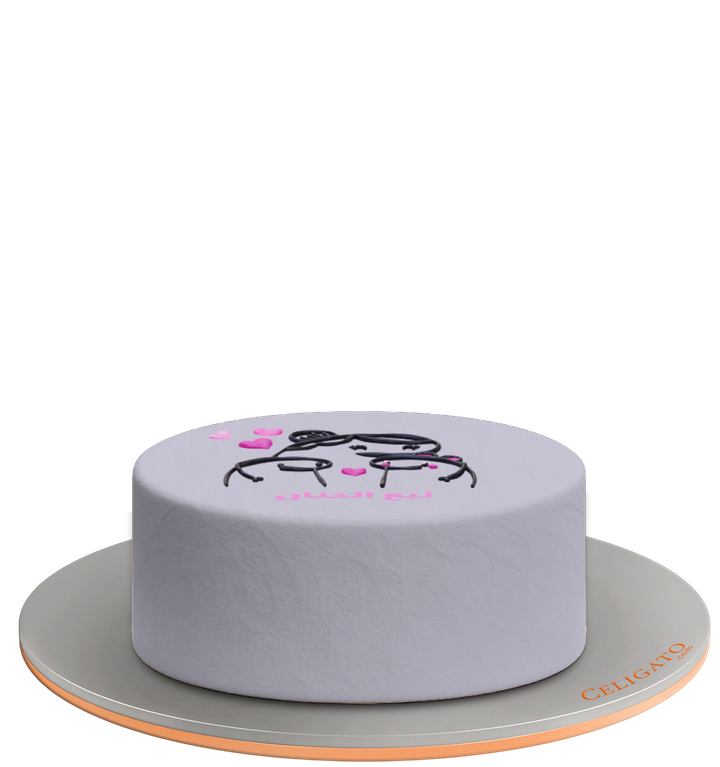Mom Hug cake on transparent background