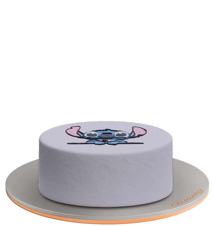 Stitch Cartoon Favorites Cake on transparent background