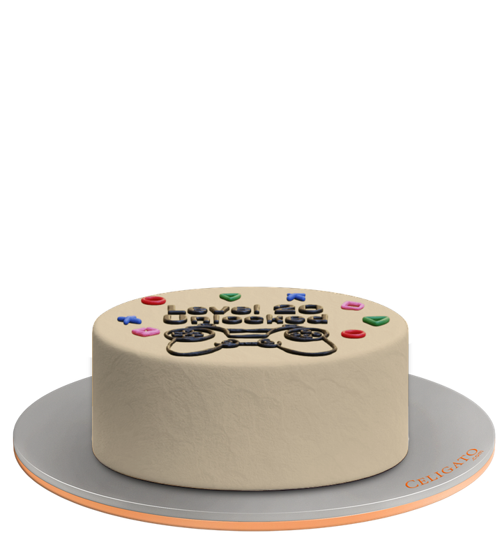 Player One cake on transparent background