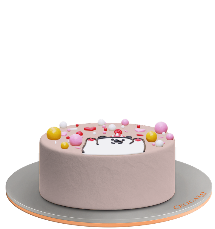 Bear's Party cake on transparent background