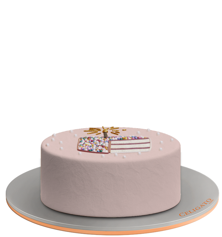 Make A Wish cake on transparent background