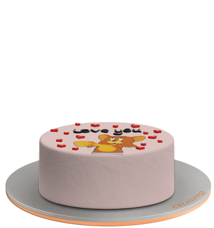 Jerry In Love cake on transparent background