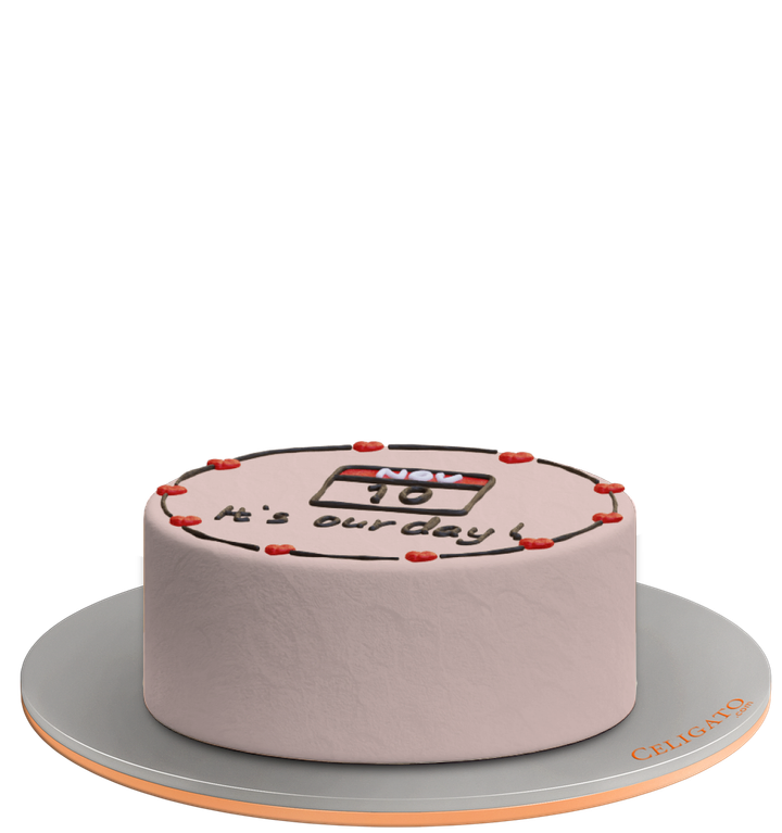 It's Our Day cake on transparent background