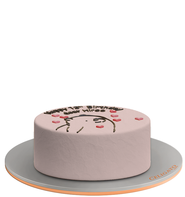 Bear Love cake on transparent background