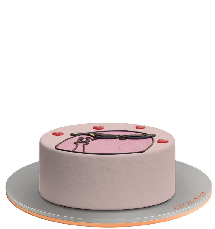 Peace Out cake on transparent background