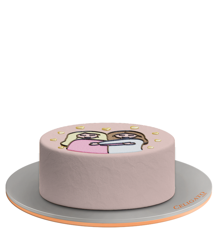 Sister Hug cake on transparent background