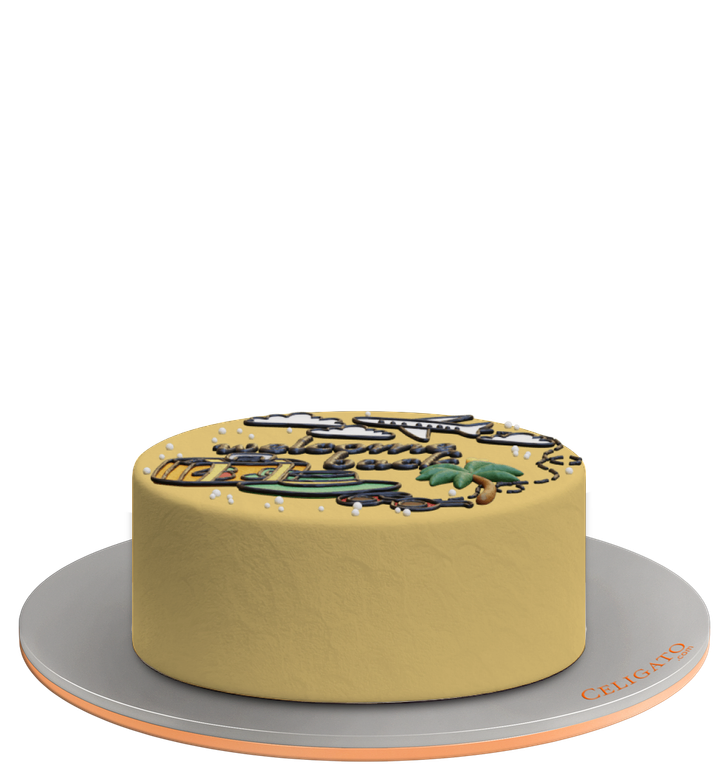 Back From Holiday cake on transparent background