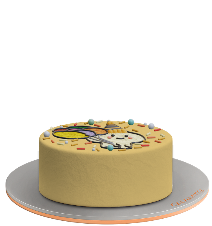 Balloons Sprinkles cake on transparent background