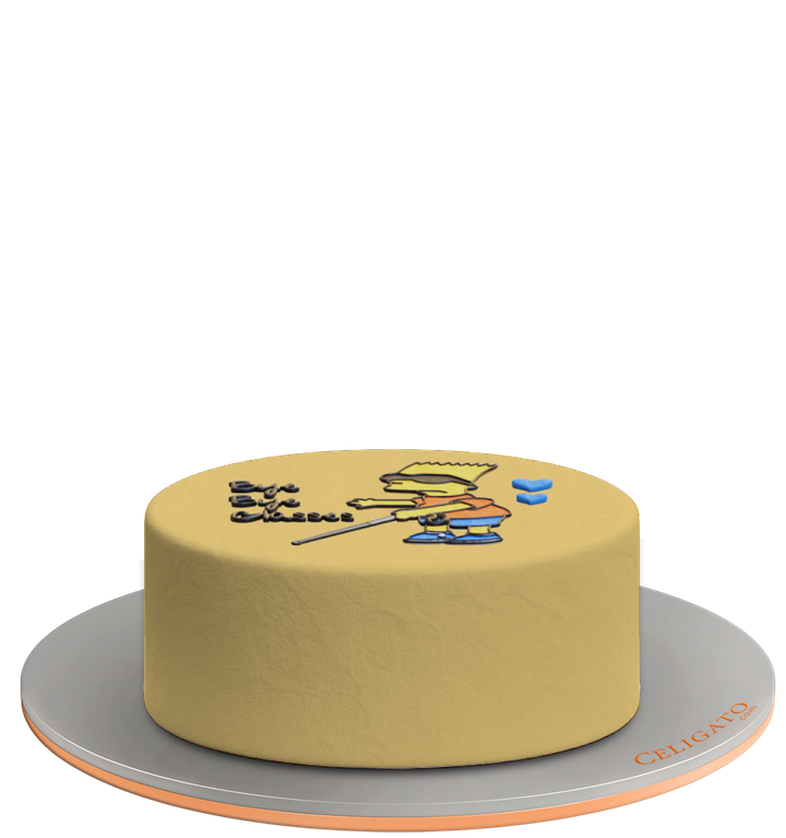 Bye glasses cake on transparent background