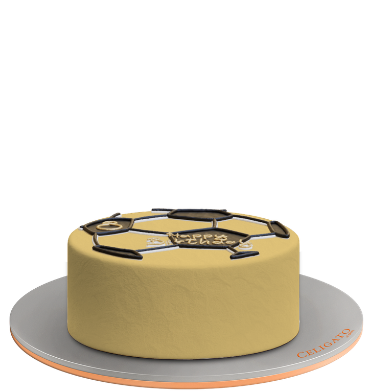 Golden cake on transparent background
