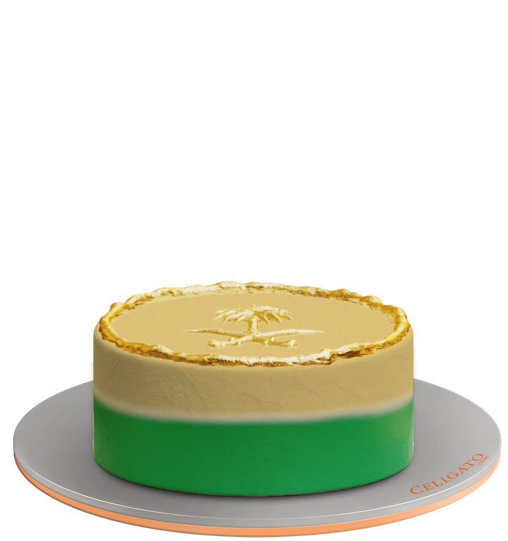Golden Logo cake on transparent background
