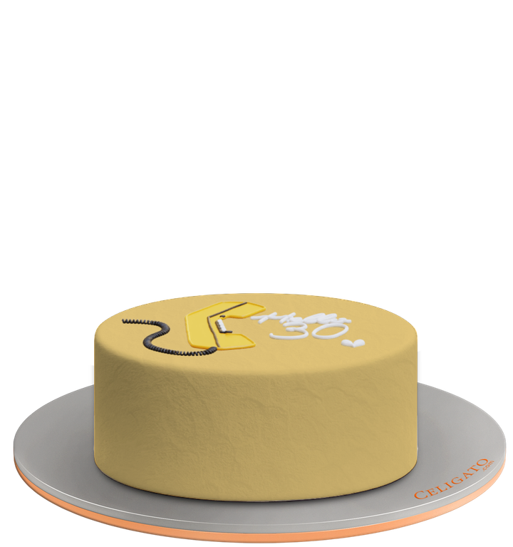 Hello 30's cake on transparent background