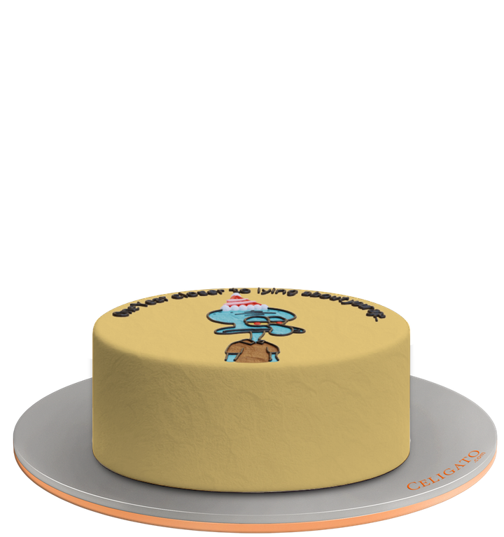 Squidward's Party cake on transparent background