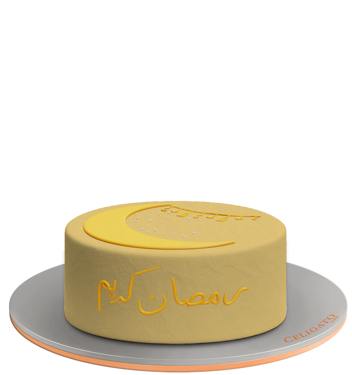 Crescent Moon cake on transparent background
