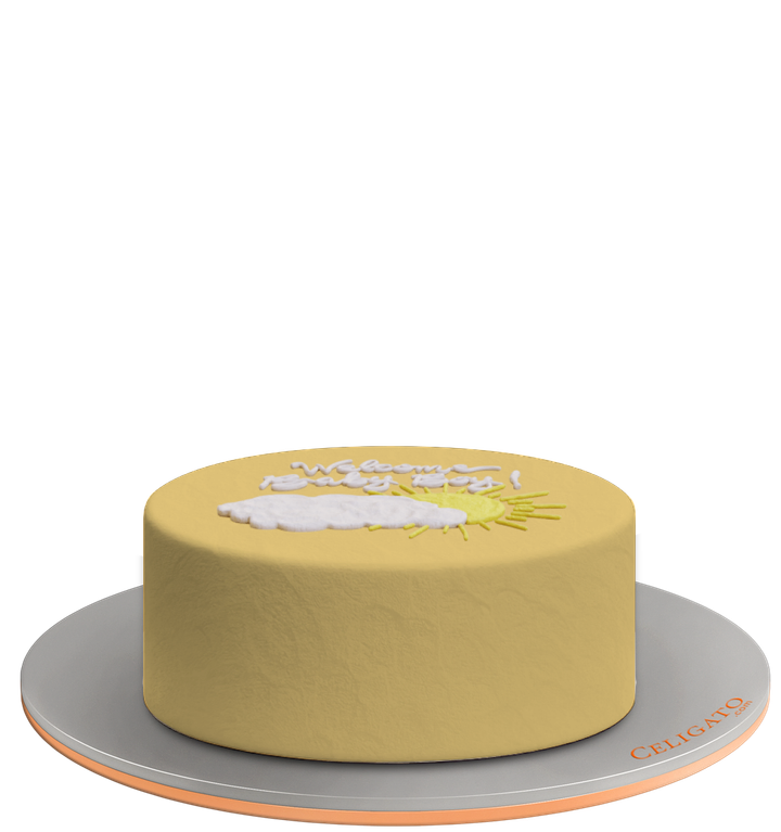 Welcome baby cake on transparent background