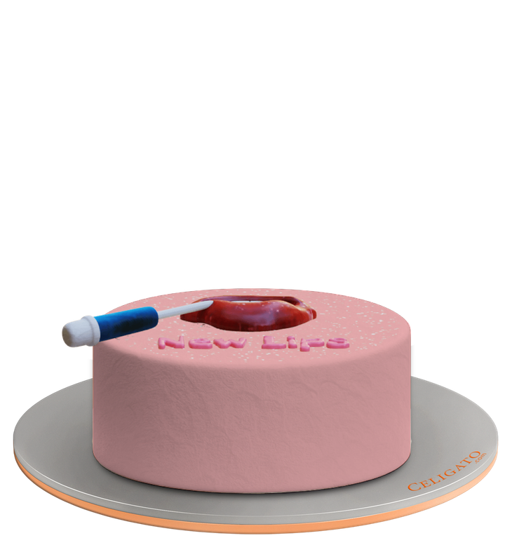 New Lips cake on transparent background