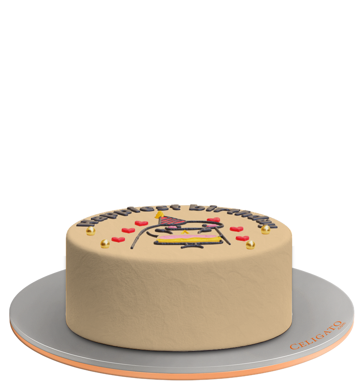 Birthday cake on transparent background