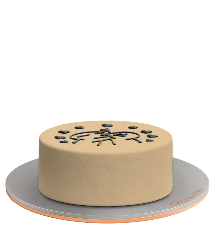 Hugs & Kisses cake on transparent background