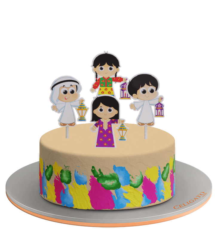 Kids Gergaon cake on transparent background