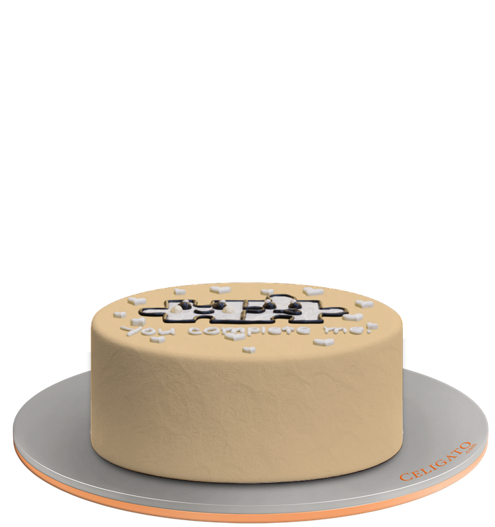 Puzzle Pieces cake on transparent background