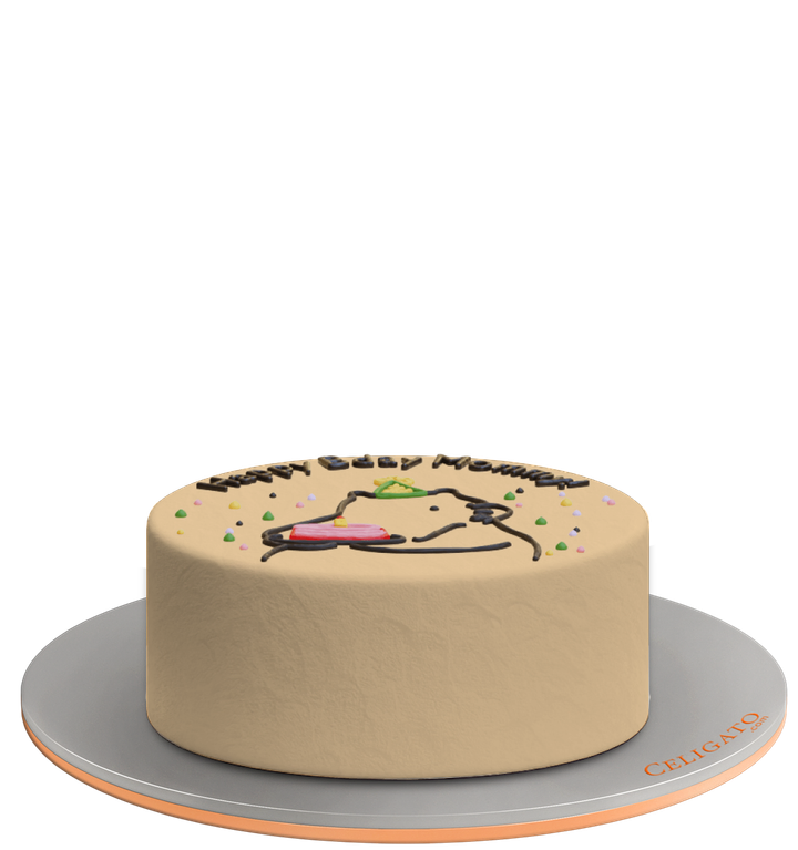 Bear Birthday cake on transparent background