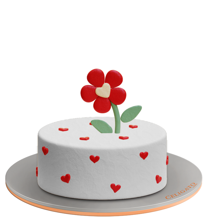 Flowers & Hearts cake