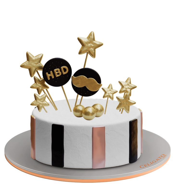 Gold stars cake